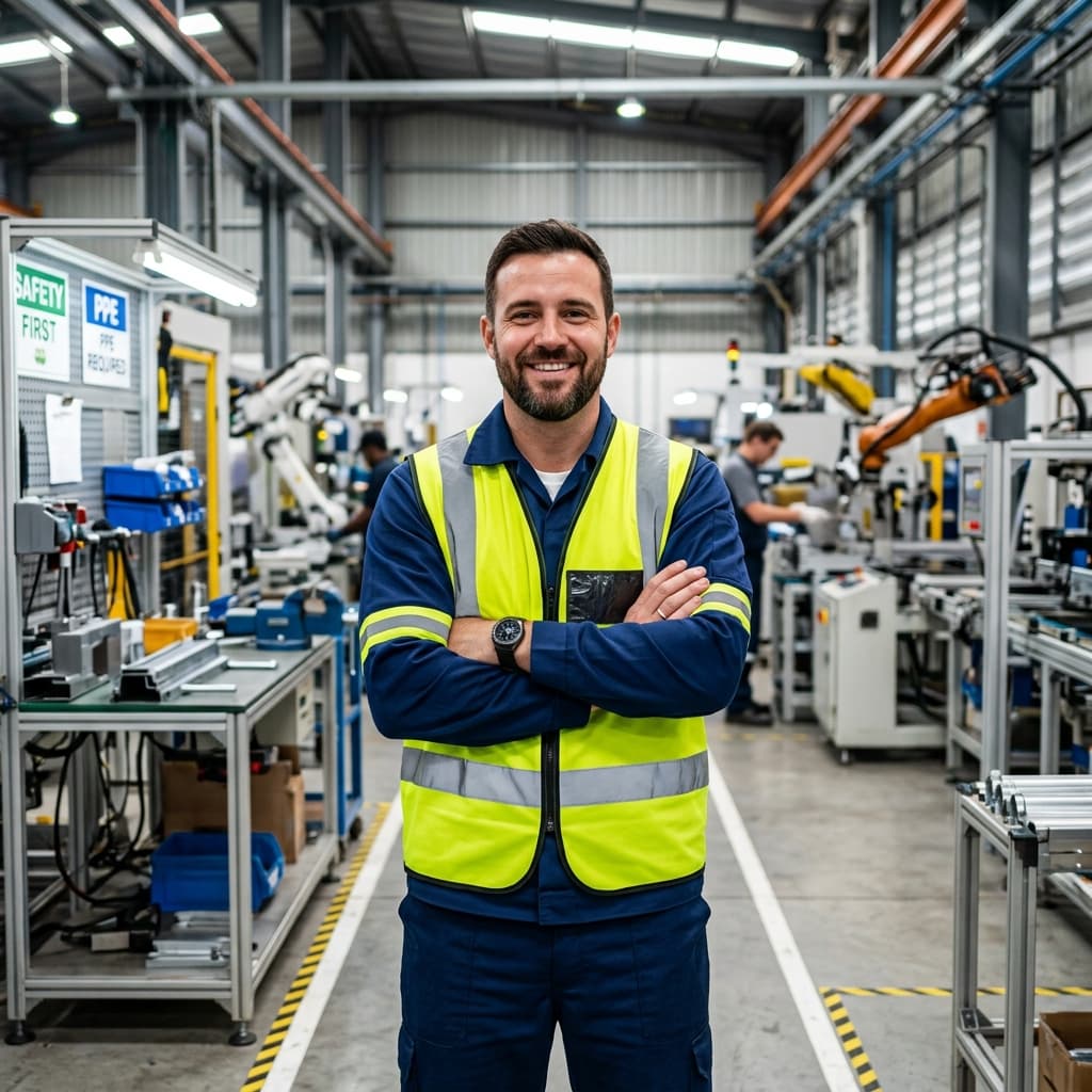 Manufacturing leader on a connected factory floor